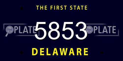 5853 Delaware License Plate
