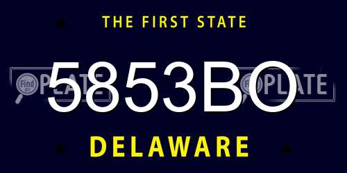 5853BO Delaware License Plate