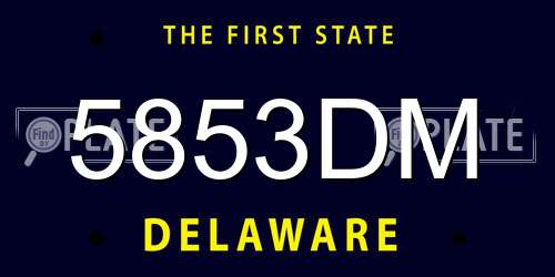 5853DM Delaware License Plate