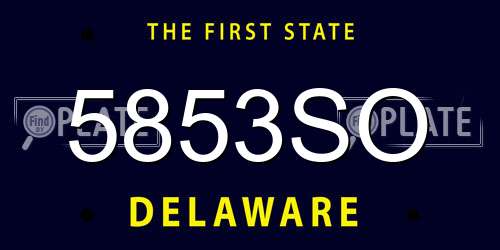 5853SO Delaware License Plate