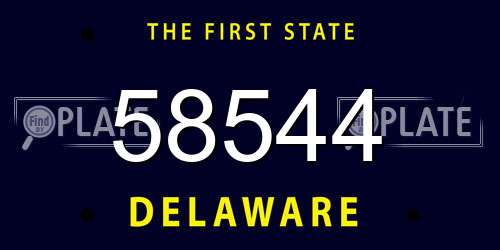 58544 Delaware License Plate