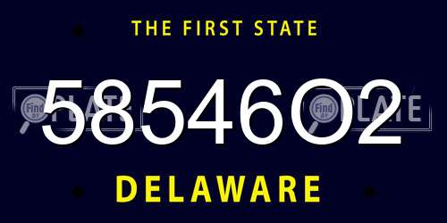58546O2 Delaware License Plate