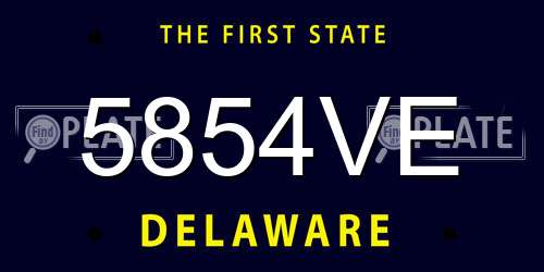 5854VE Delaware License Plate