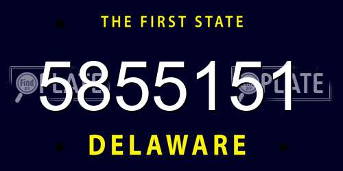 5855151 Delaware License Plate