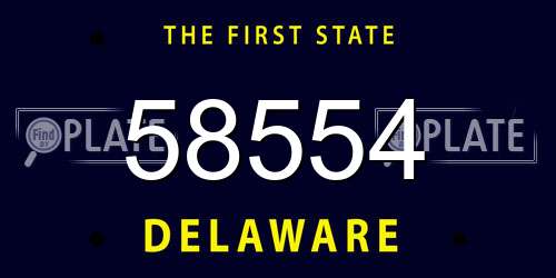 58554 Delaware License Plate