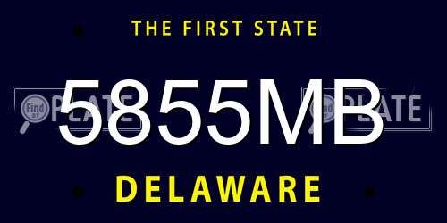 5855MB Delaware License Plate