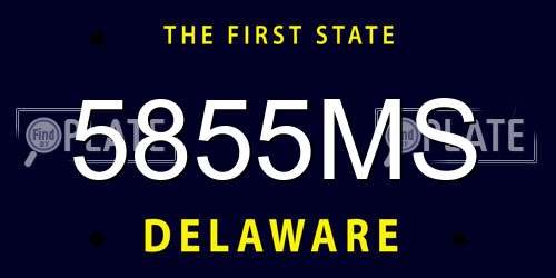 5855MS Delaware License Plate