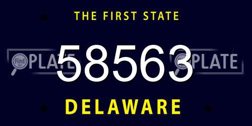 58563 Delaware License Plate