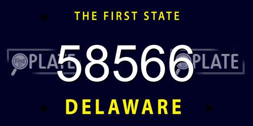 58566 Delaware License Plate