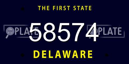 58574 Delaware License Plate