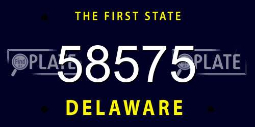 58575 Delaware License Plate