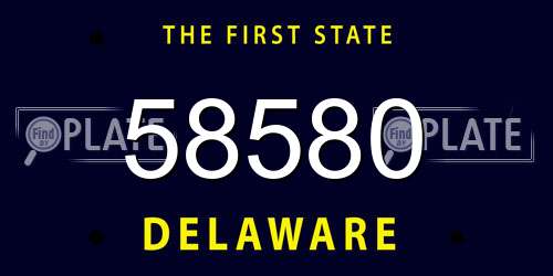 58580 Delaware License Plate
