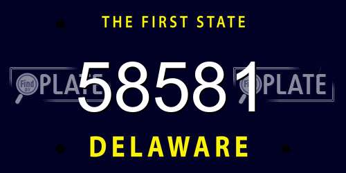 58581 Delaware License Plate