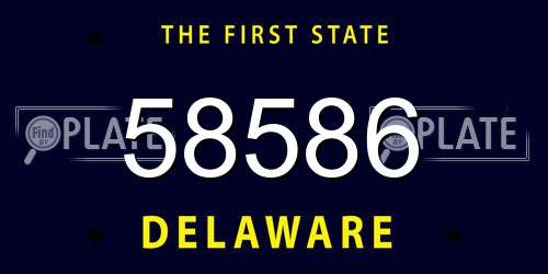 58586 Delaware License Plate