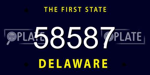 58587 Delaware License Plate