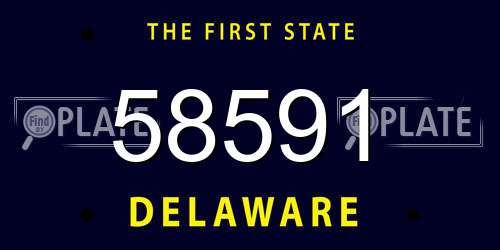 58591 Delaware License Plate