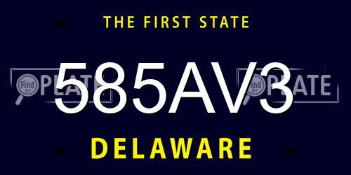 585AV3 Delaware License Plate