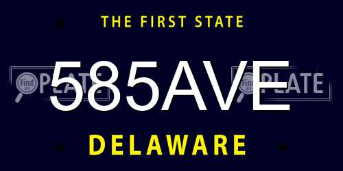 585AVE Delaware License Plate