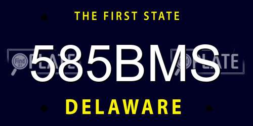585BMS Delaware License Plate