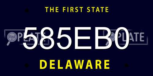 585EB0 Delaware License Plate