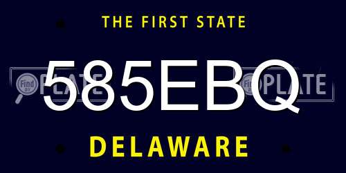 585EBQ Delaware License Plate