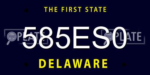 585ES0 Delaware License Plate
