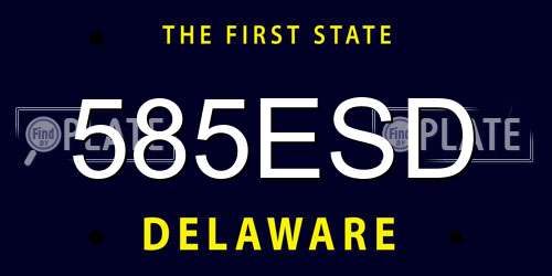 585ESD Delaware License Plate