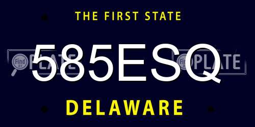 585ESQ Delaware License Plate