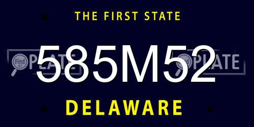 585M52 Delaware License Plate