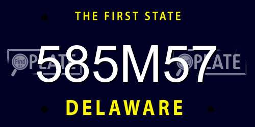 585M57 Delaware License Plate