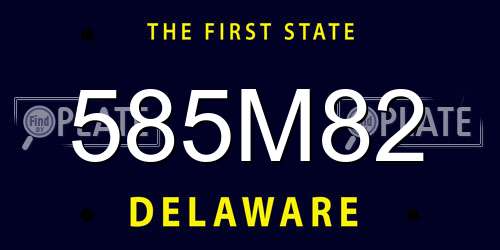 585M82 Delaware License Plate