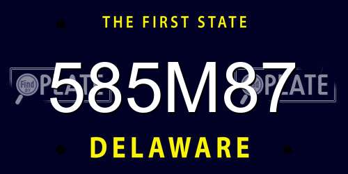 585M87 Delaware License Plate