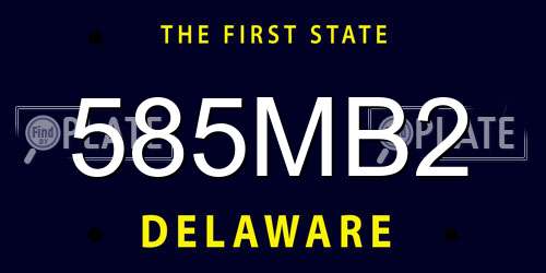 585MB2 Delaware License Plate