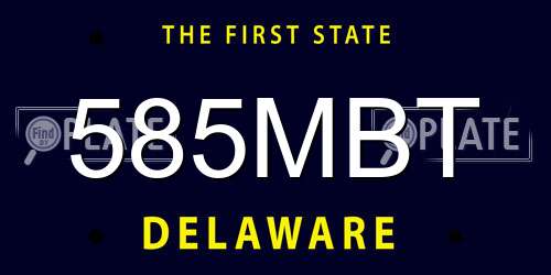 585MBT Delaware License Plate