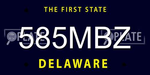 585MBZ Delaware License Plate