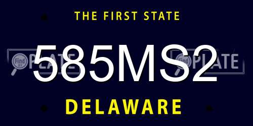 585MS2 Delaware License Plate