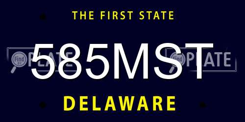 585MST Delaware License Plate