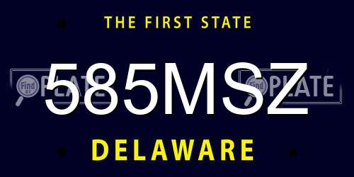 585MSZ Delaware License Plate