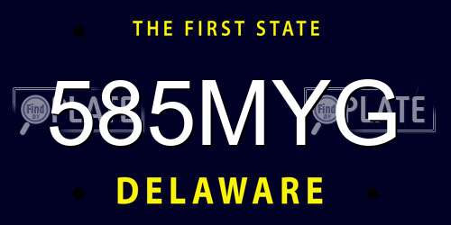 585MYG Delaware License Plate