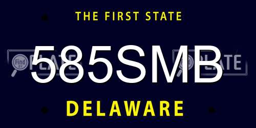 585SMB Delaware License Plate