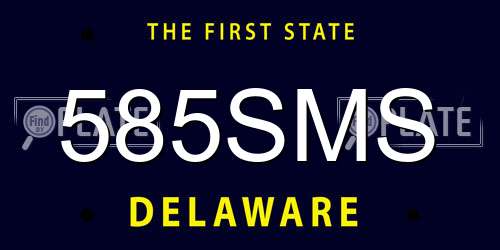 585SMS Delaware License Plate