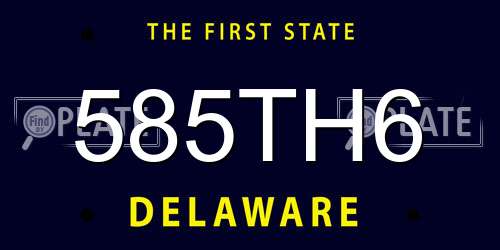 585TH6 Delaware License Plate