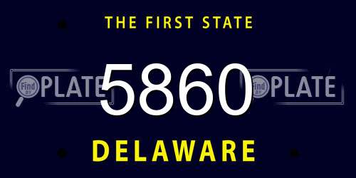 5860 Delaware License Plate