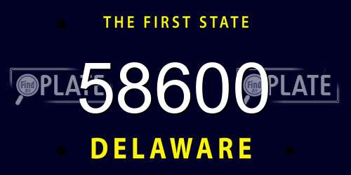 58600 Delaware License Plate