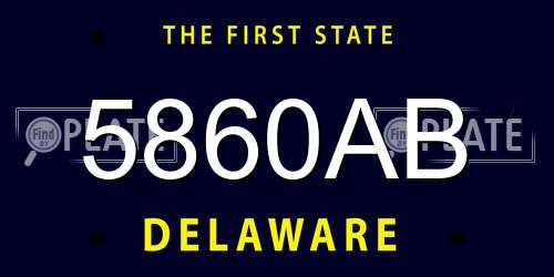 5860AB Delaware License Plate