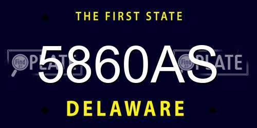 5860AS Delaware License Plate