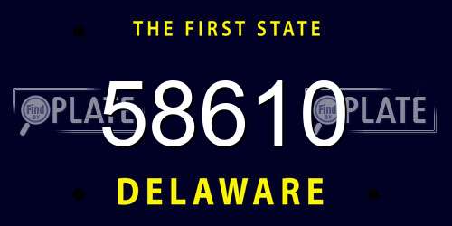 58610 Delaware License Plate