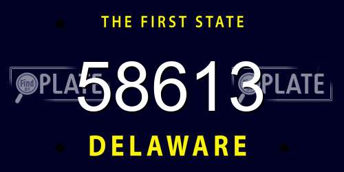 58613 Delaware License Plate