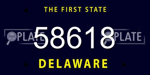 58618 Delaware License Plate