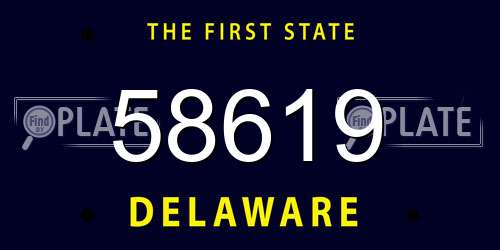 58619 Delaware License Plate